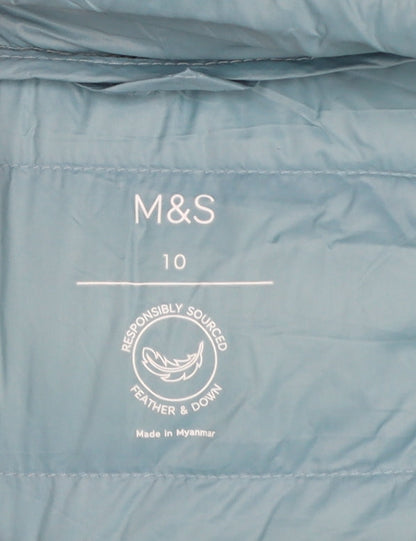 Marks and Spencer Women Blue UK 10 Puffer Jacket Down Stormwear