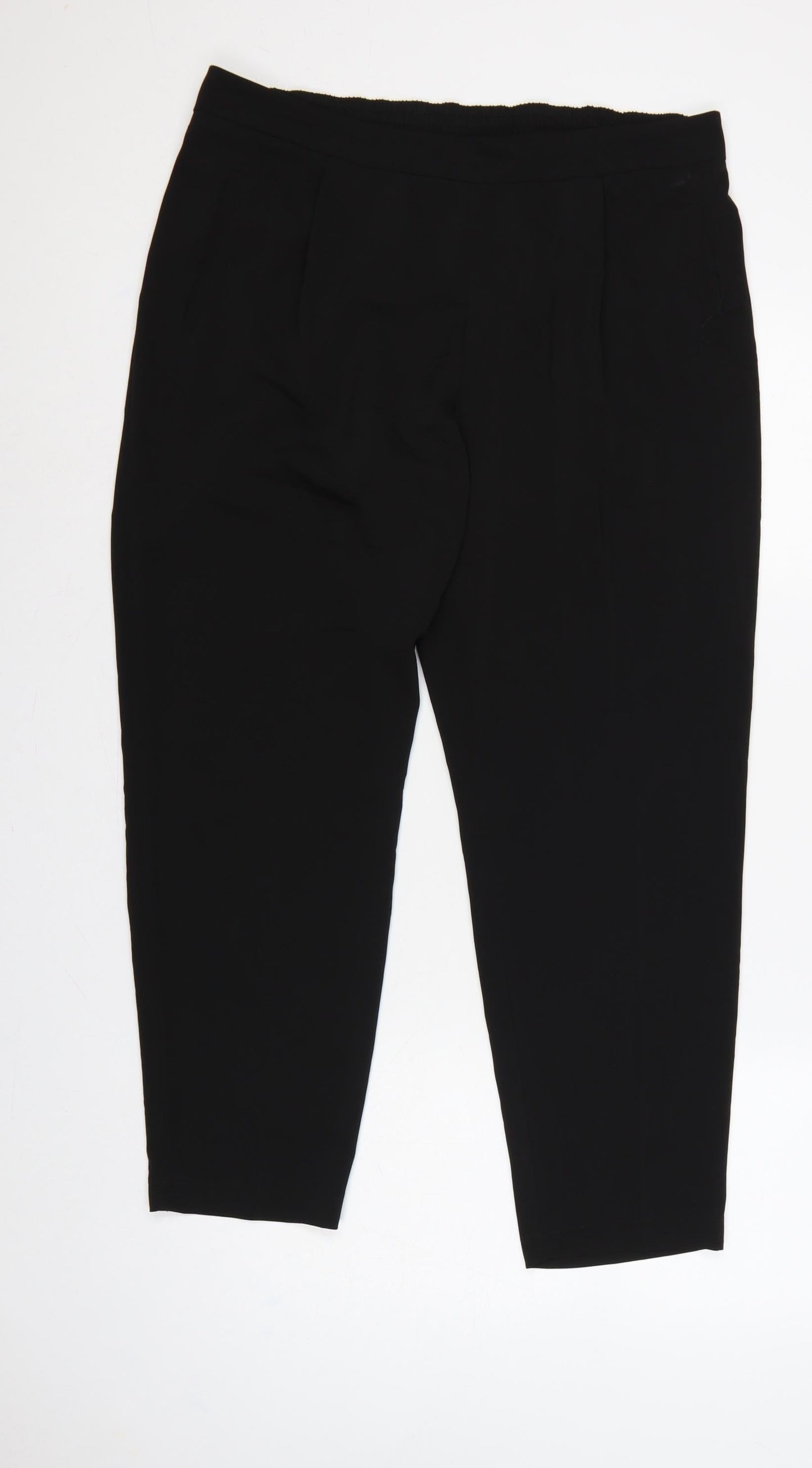 Wallis Women’s Black UK 14 Tapered Stretch Elastic Waist Trousers