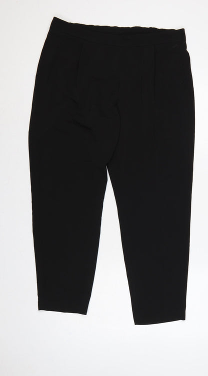 Wallis Women’s Black UK 14 Tapered Stretch Elastic Waist Trousers