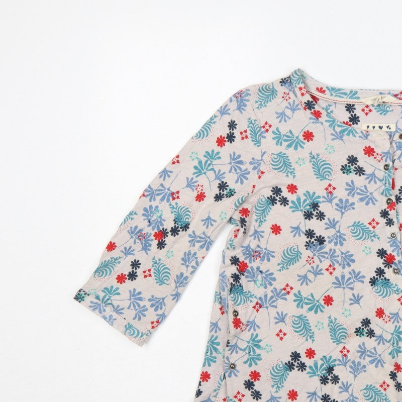 White Stuff Women Multicoloured UK 12 Floral Tunic Henley Blouse