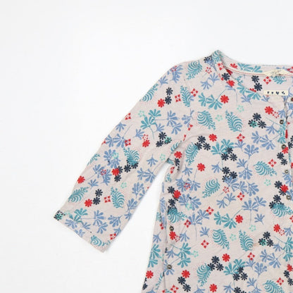White Stuff Women Multicoloured UK 12 Floral Tunic Henley Blouse