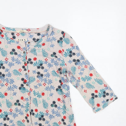 White Stuff Women Multicoloured UK 12 Floral Tunic Henley Blouse