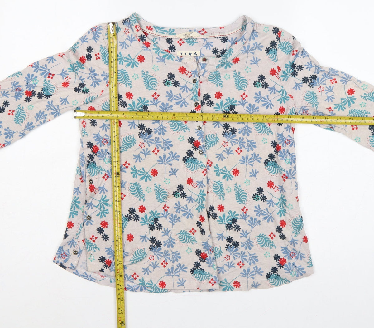 White Stuff Women Multicoloured UK 12 Floral Tunic Henley Blouse