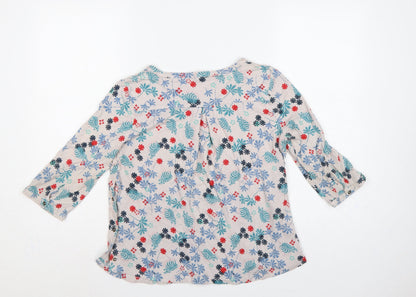 White Stuff Women Multicoloured UK 12 Floral Tunic Henley Blouse