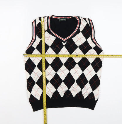 GOLFINO Women’s Multicoloured Argyle Cotton Knit V-Neck Vest UK 16