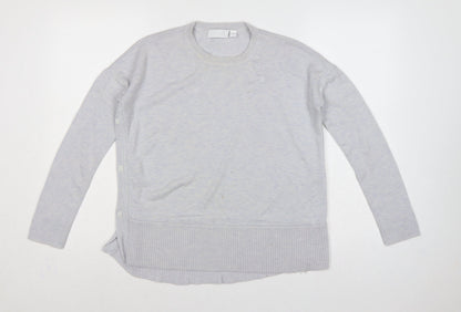 White Label Women’s Grey UK 6 Crew Neck Side Button Knit Jumper