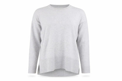 The White Company Women’s Grey UK 6 Crew Neck Side Button Knit Jumper