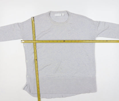 White Label Women’s Grey UK 6 Crew Neck Side Button Knit Jumper