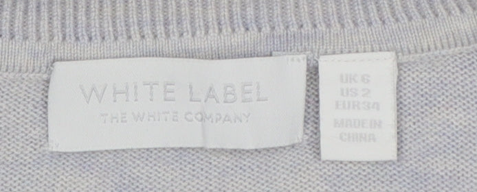 White Label Women’s Grey UK 6 Crew Neck Side Button Knit Jumper