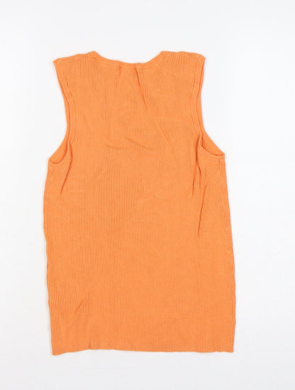Marks and Spencer Women Orange UK 16 Ribbed Knit Camisole Tank Top