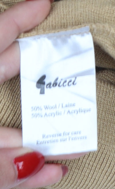 Fabicci Men’s Beige 3XL V-Neck Wool Blend Pullover Jumper
