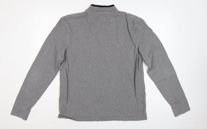 Barbour International Men’s Grey L 1/4 Zip Logo Sweatshirt