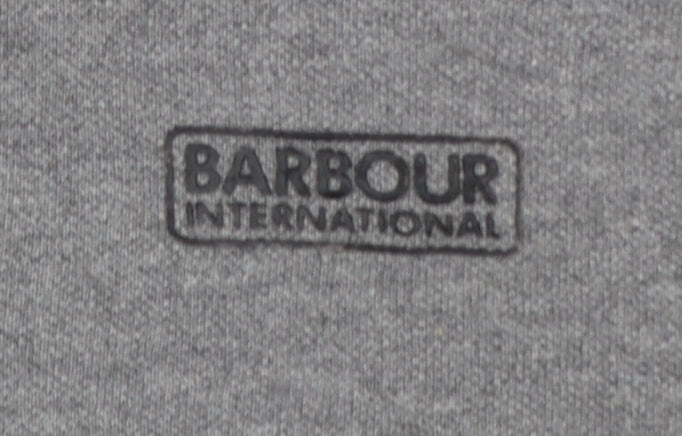 Barbour International Men’s Grey L 1/4 Zip Logo Sweatshirt