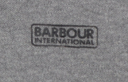 Barbour International Men’s Grey L 1/4 Zip Logo Sweatshirt