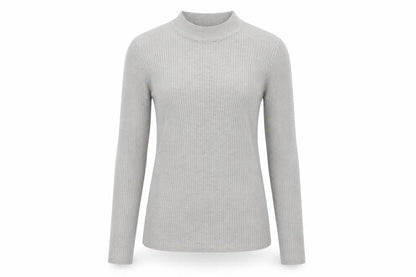 Brave Soul Women Grey M Ribbed High Neck Slim Fit Pullover Jumper