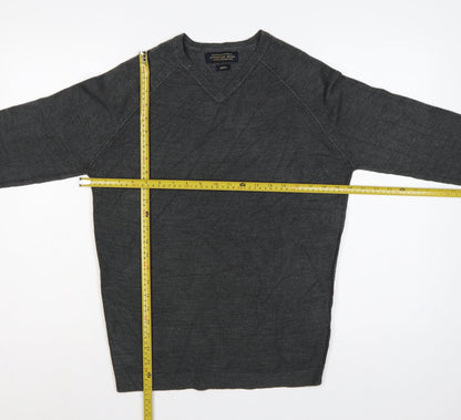 Twisted Soul Men’s Grey Small V-Neck Knit Pullover Jumper