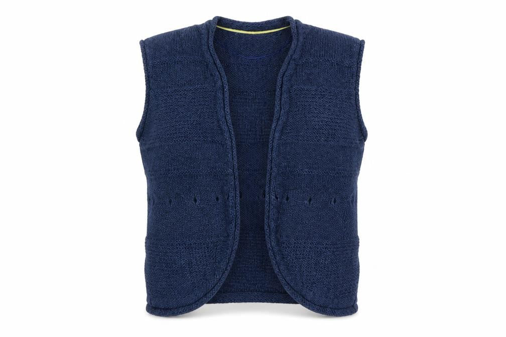 Fat Face Women’s Blue Size 14 Sleeveless V-Neck Knit Vest Jumper