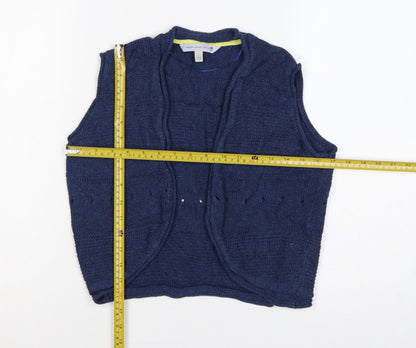Fat Face Women’s Blue Size 14 Sleeveless V-Neck Knit Vest Jumper