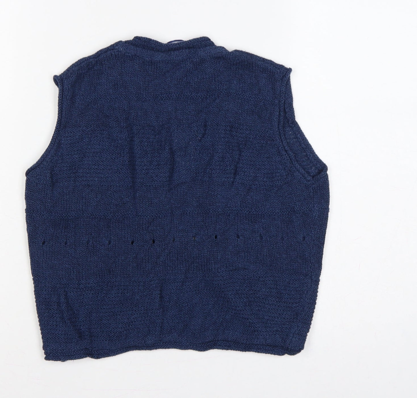 Fat Face Women’s Blue Size 14 Sleeveless V-Neck Knit Vest Jumper