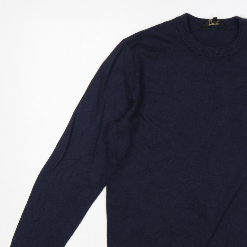 Douglas Hayward Men’s Blue S Crew Neck Fine Knit Pullover Jumper