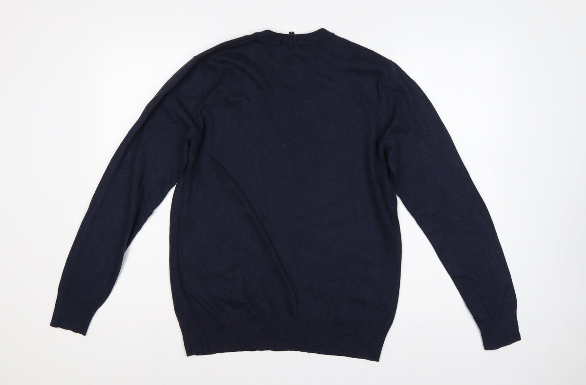Douglas Hayward Men’s Blue S Crew Neck Fine Knit Pullover Jumper