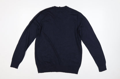 Douglas Hayward Men’s Blue S Crew Neck Fine Knit Pullover Jumper