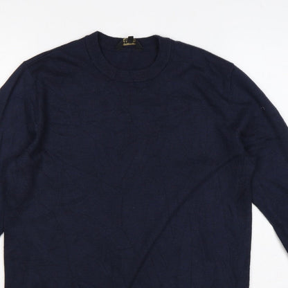 Douglas Hayward Men’s Blue S Crew Neck Fine Knit Pullover Jumper