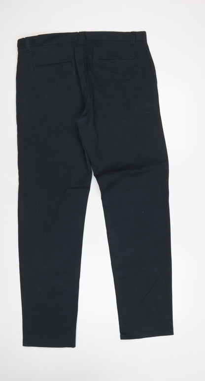 Next Men’s Black 36in Straight Fit Cotton Chino Trousers Long 33in