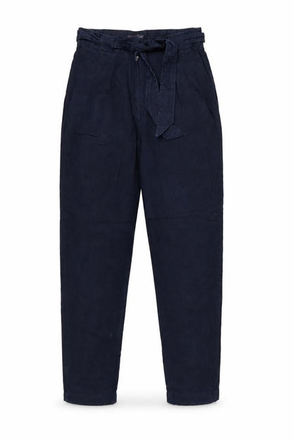 Marks & Spencer Collection Women Blue UK 10 Linen Paperbag Tapered Trousers