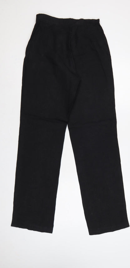 VIGSAW Women’s Black Size 10 Linen Blend High Rise Straight Trousers