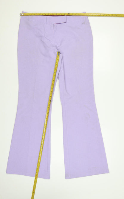 Topshop Women Purple UK 14 Flared Lined Dress Trousers