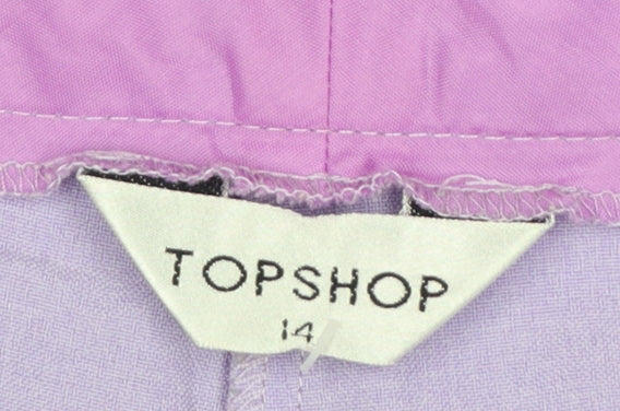 Topshop Women Purple UK 14 Flared Lined Dress Trousers