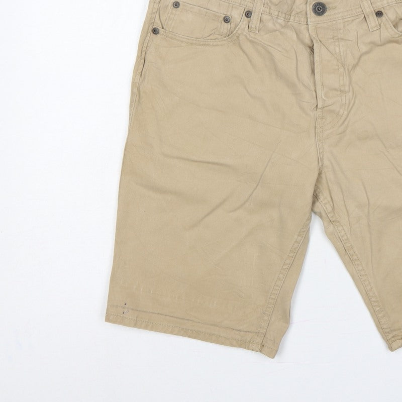 Jack & Jones Men’s Beige L Regular Fit 5-Pocket Casual Shorts