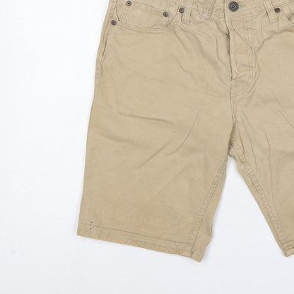 Jack & Jones Men’s Beige L Regular Fit 5-Pocket Casual Shorts