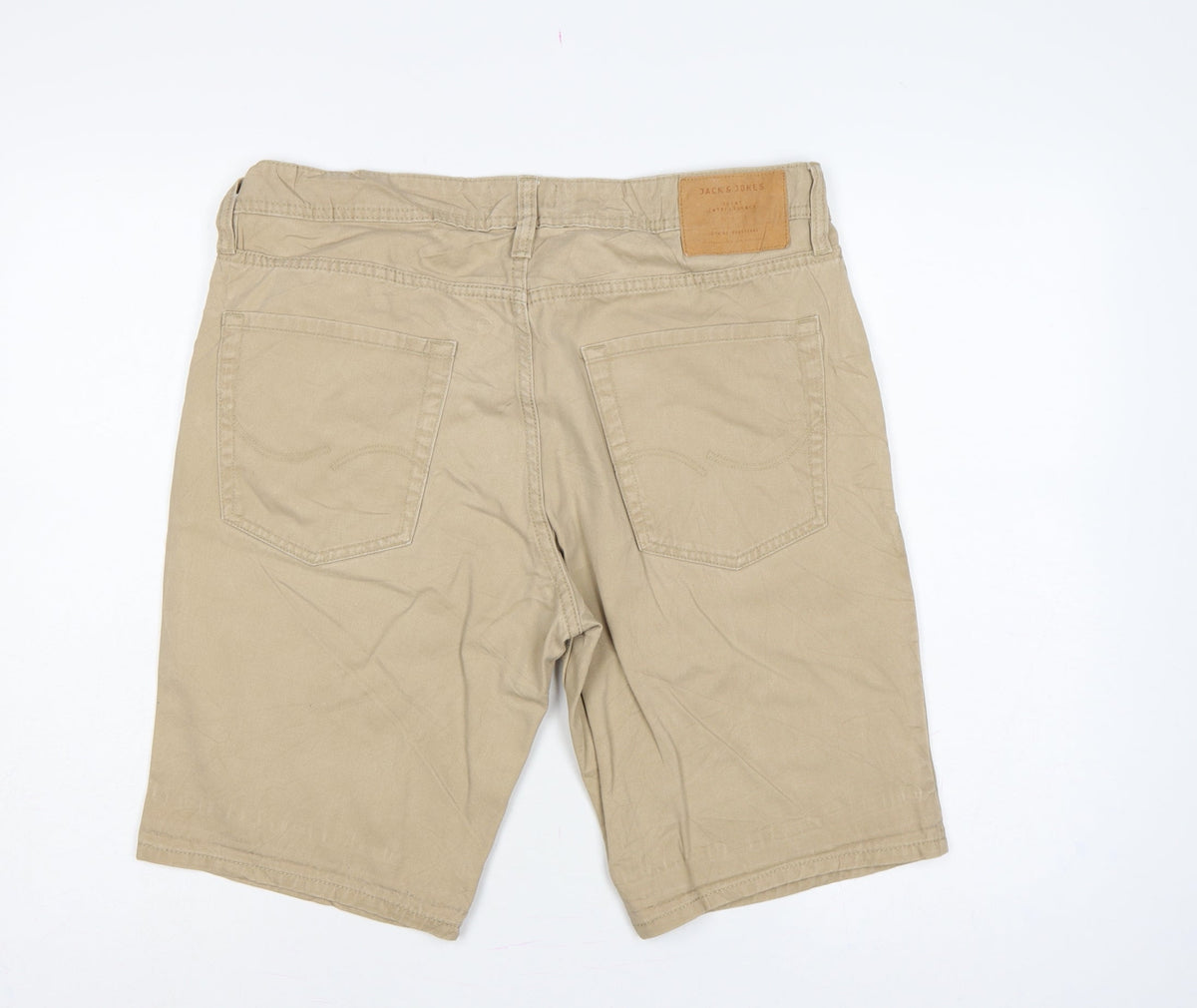 Jack & Jones Men’s Beige L Regular Fit 5-Pocket Casual Shorts