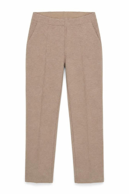 Marks & Spencer Women Beige Size 10 Regular Straight Knit Trousers