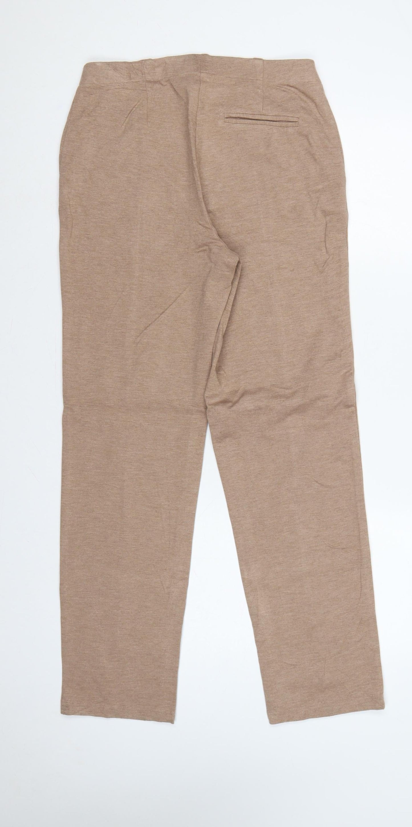 Marks and Spencer Women Beige Size 10 Regular Straight Knit Trousers