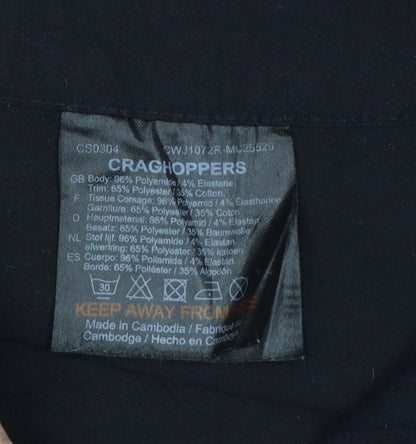 Craghoppers Women's Black UK 10 Regular Straight Trousers Zip Pockets