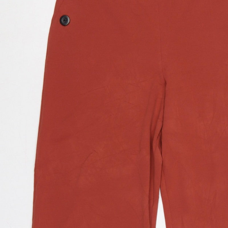 Miss Selfridge Women Red UK 14 High Rise Wide Leg Button Trousers