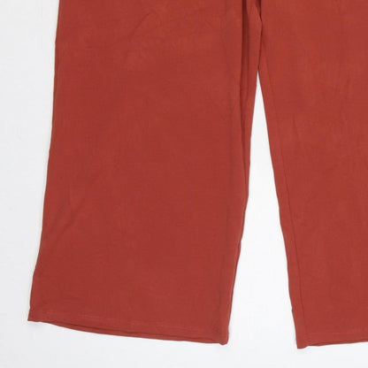 Miss Selfridge Women Red UK 14 High Rise Wide Leg Button Trousers