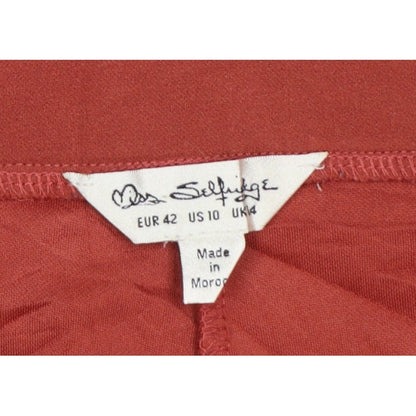 Miss Selfridge Women Red UK 14 High Rise Wide Leg Button Trousers