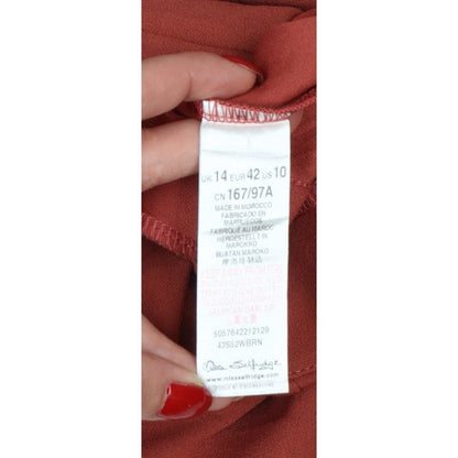 Miss Selfridge Women Red UK 14 High Rise Wide Leg Button Trousers