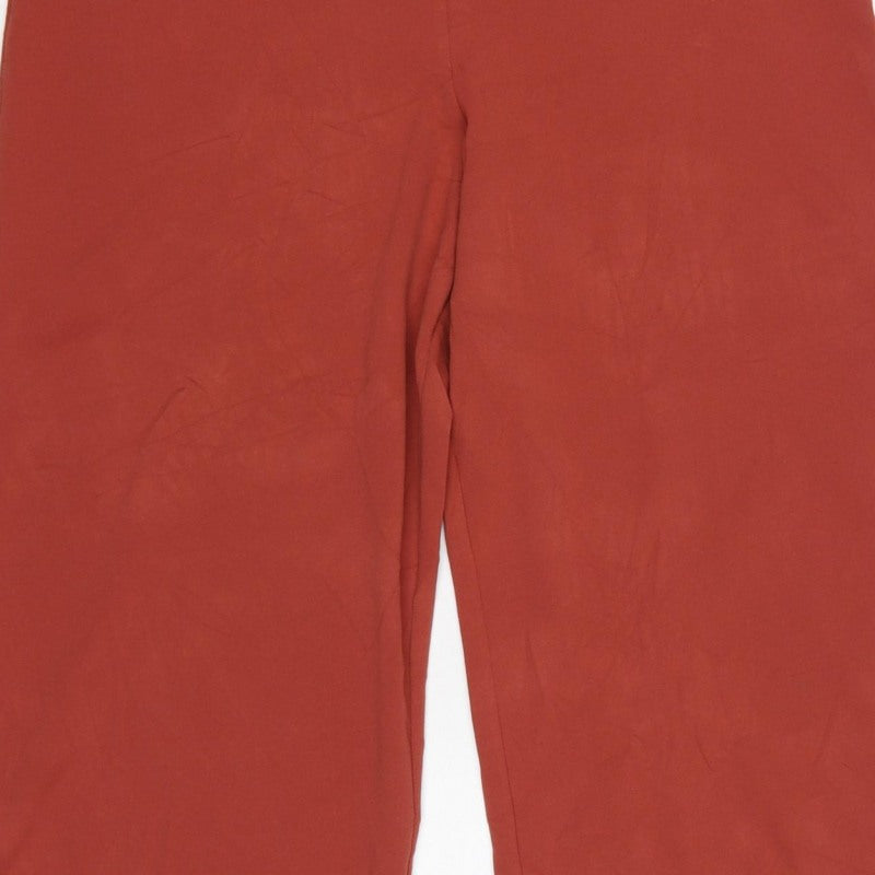 Miss Selfridge Women Red UK 14 High Rise Wide Leg Button Trousers
