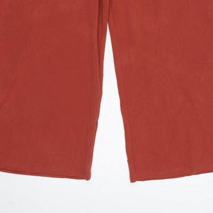 Miss Selfridge Women Red UK 14 High Rise Wide Leg Button Trousers