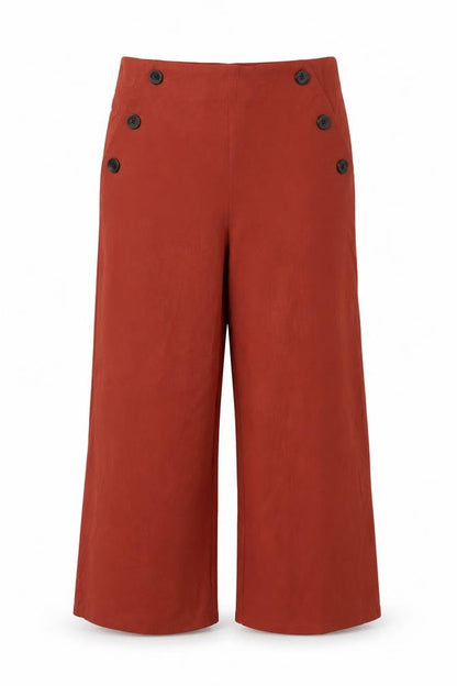 Miss Selfridge Women Red UK 14 High Rise Wide Leg Button Trousers