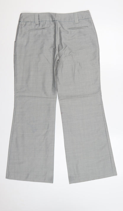 Ted Baker Women Grey UK 10 Flared Tailored Wool Mohair Trousers