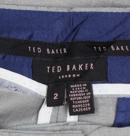 Ted Baker Women Grey UK 10 Flared Tailored Wool Mohair Trousers