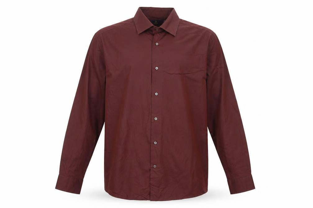 Next Mens Red 17 Regular Fit Cotton Long Sleeve Button-Up Shirt