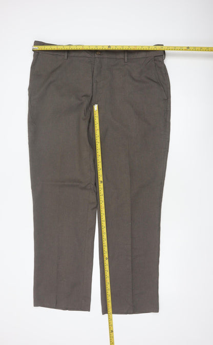 Farah Classic Men's Brown Size 42 L31 Straight Dress Trousers