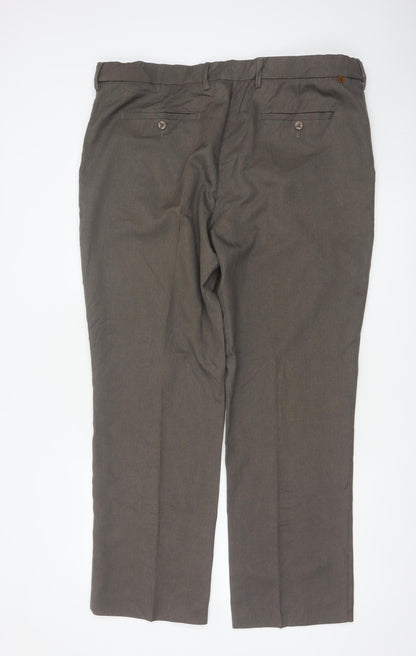 Farah Classic Men's Brown Size 42 L31 Straight Dress Trousers